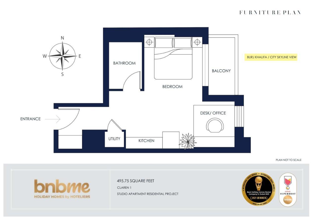 Bnbmehomes - Elegant & Stylish Studio In Downtown - 502 Dubai Eksteriør bilde